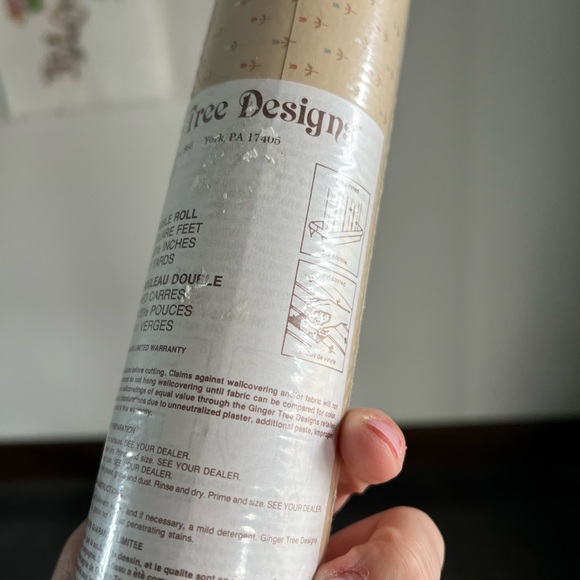 Vintage Wallpaper Pastel Flowers Tulip Ginger Tree Designs VTG 56 Sq Ft - Picture 8 of 13